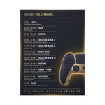 Gaming Routine Canvas Print — “One Day. One Standard.” Daily Schedule Poster